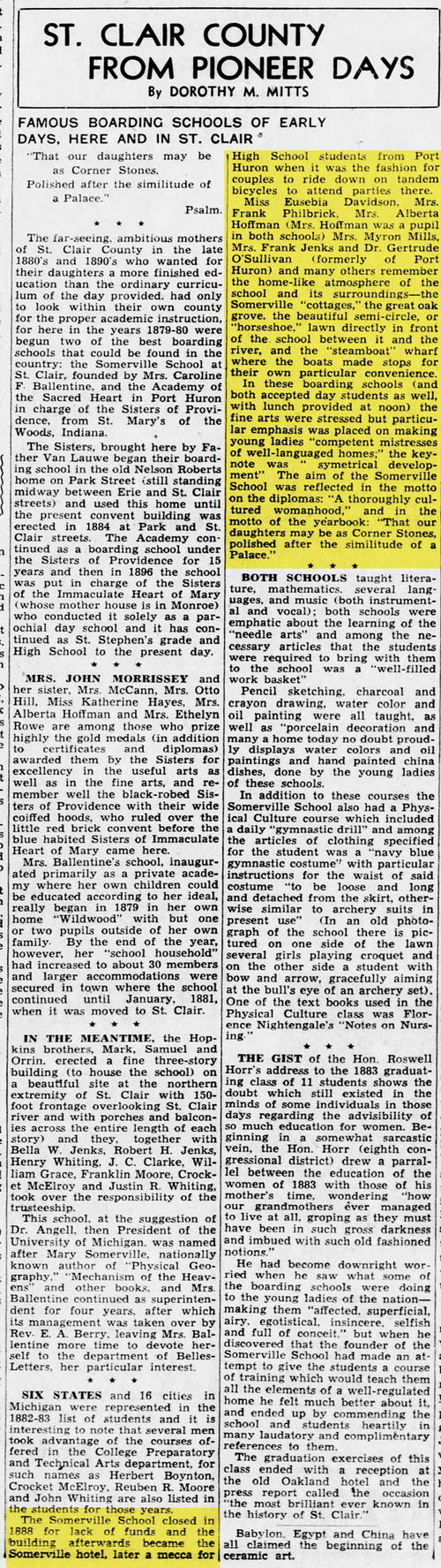 Somervile Hotel - Sep 22 1946 Article